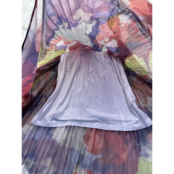 Guess Dress Small Multicolor Kaleido Print Pleated Hi-Lo Lined Racerback Womens - Picture 6 of 16